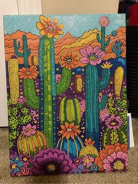 Vibrant Desert Cactus Wall Art - Multicolor